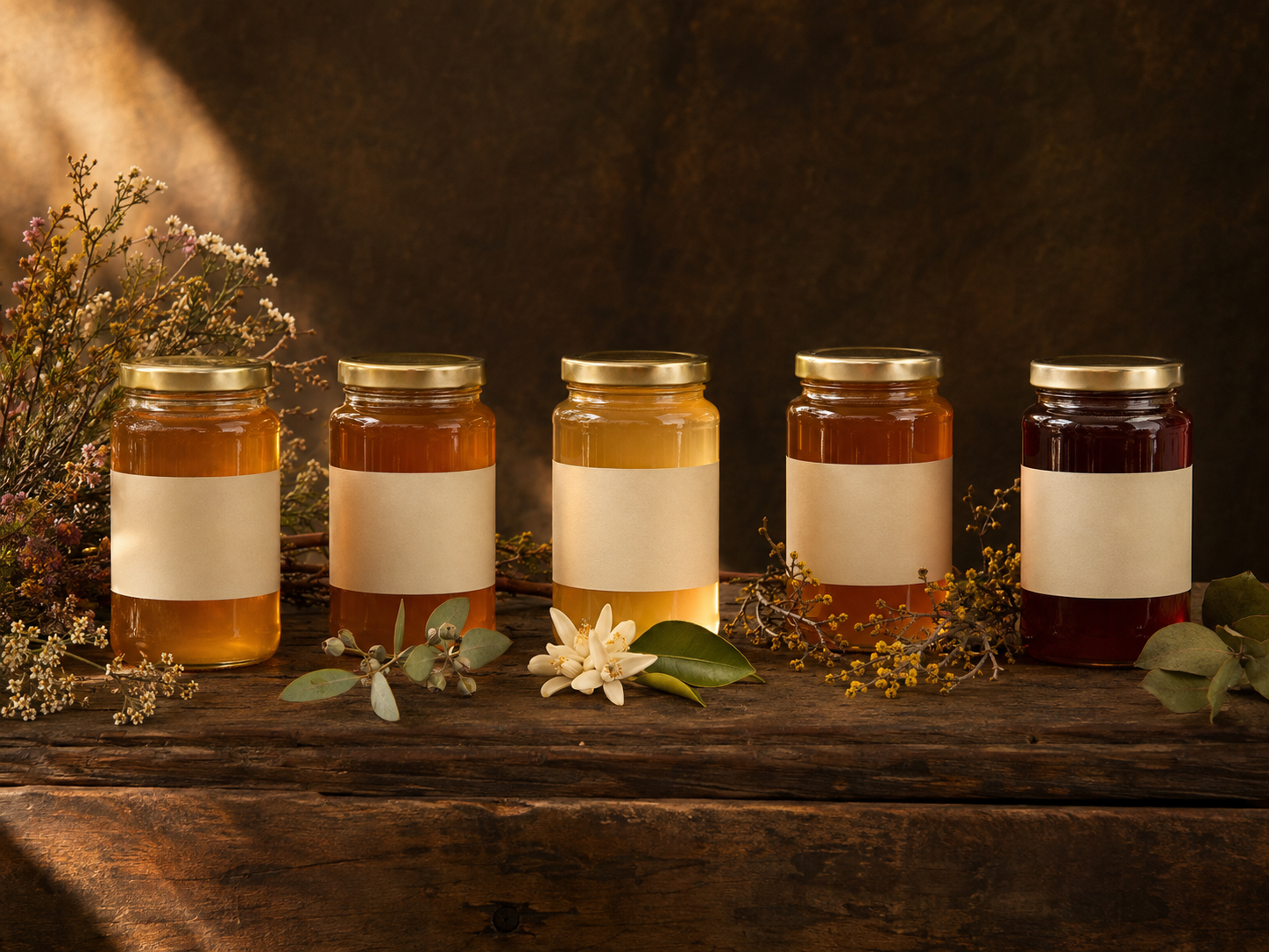 Five in-stock Honey Pot Western Cape raw honey varietals